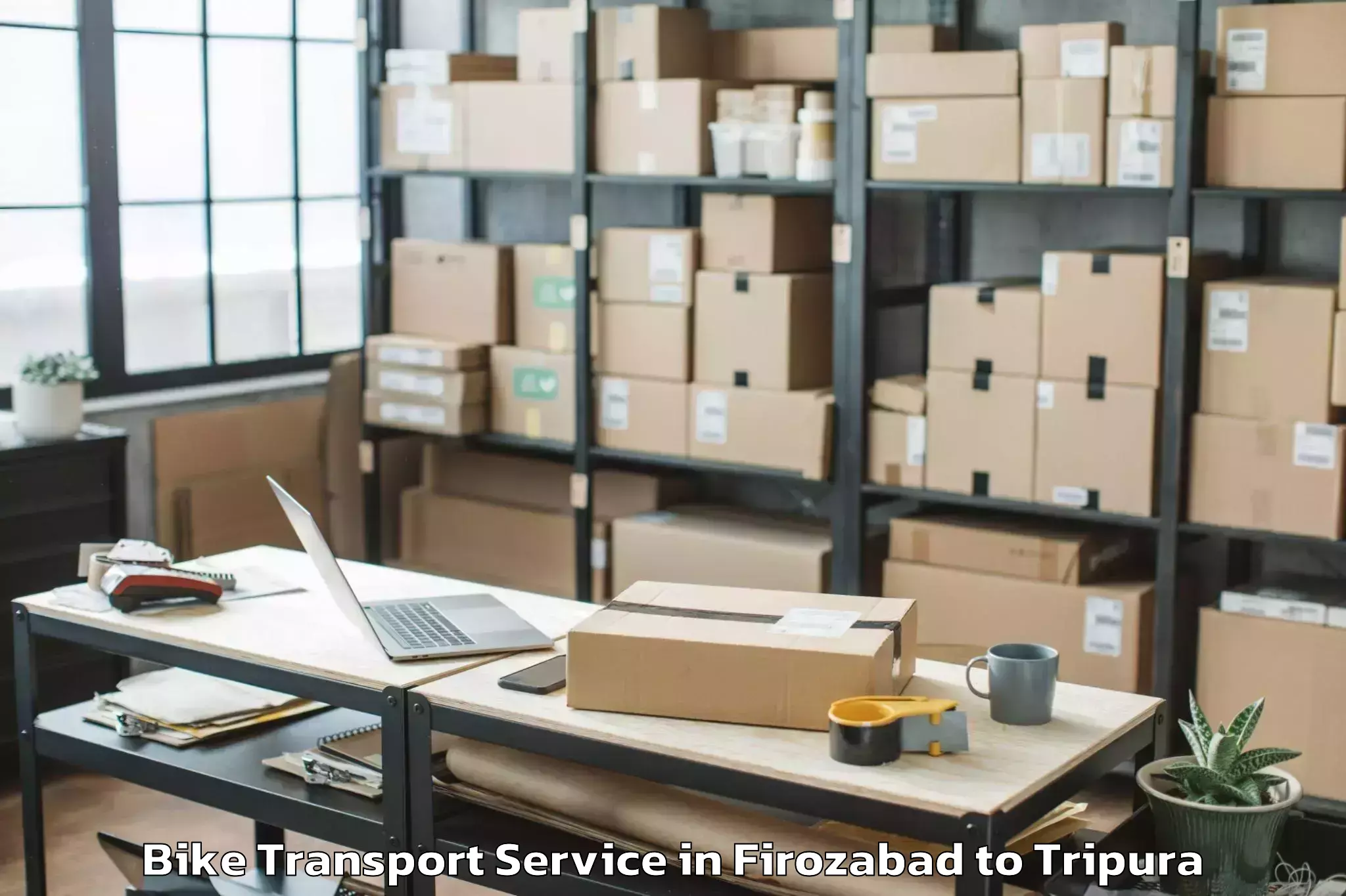 Professional Firozabad to Khowai Bike Transport